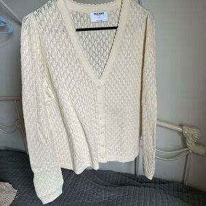 Old Navy Women's Cream Cardigan Sweater